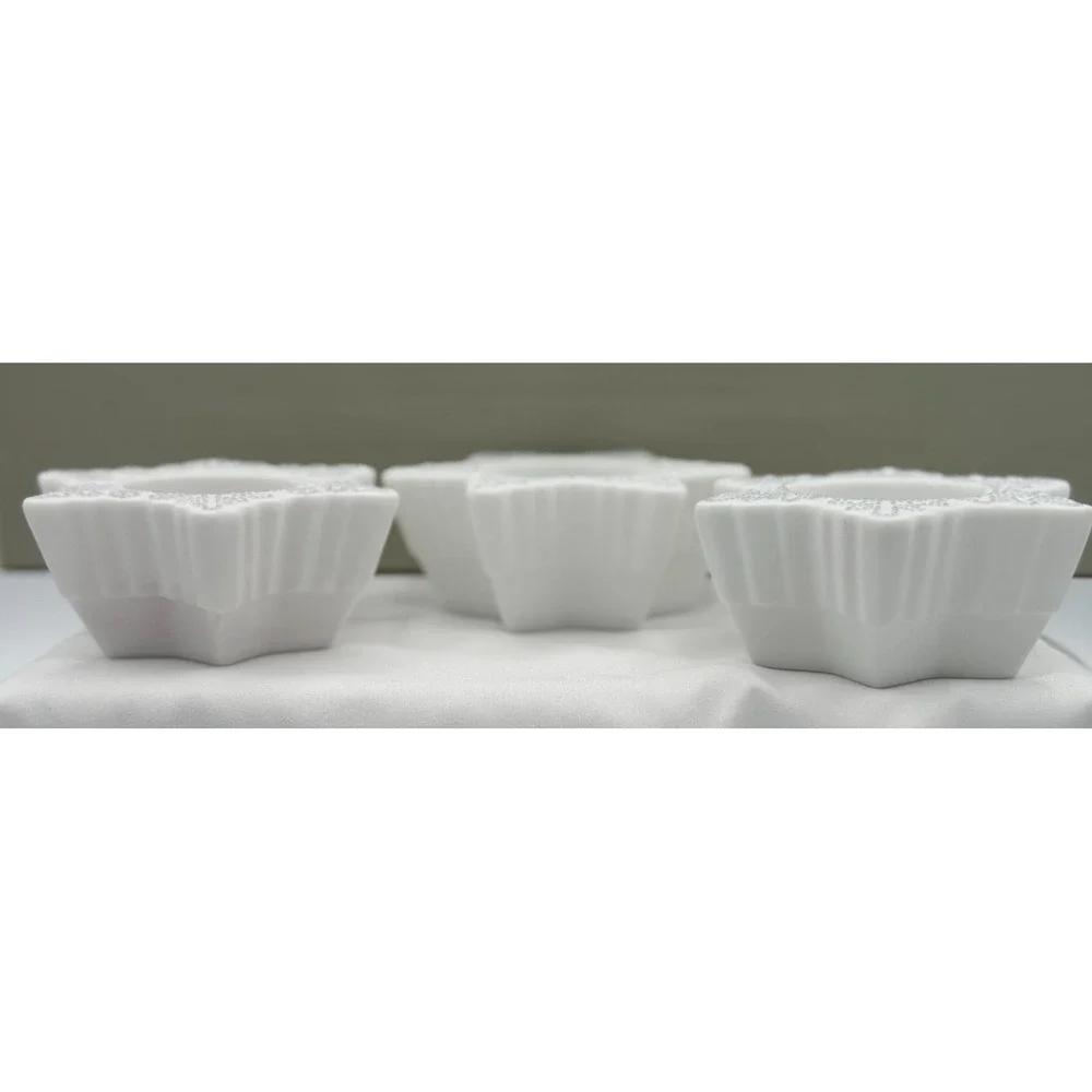 Partylite P7121 Set of 3 Snow Drifters White Tealight Holders - NEW Open Box